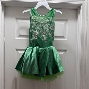 Enchanting Green Floral Kids Costume